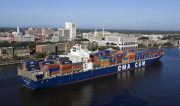 Cargo ship loaded with containers